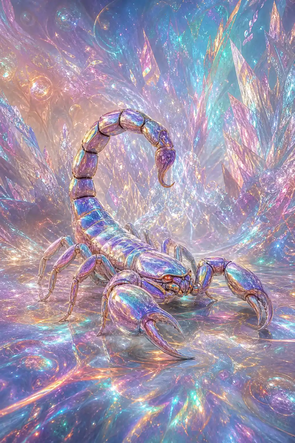 霓虹夢境中的空靈金屬蠍子