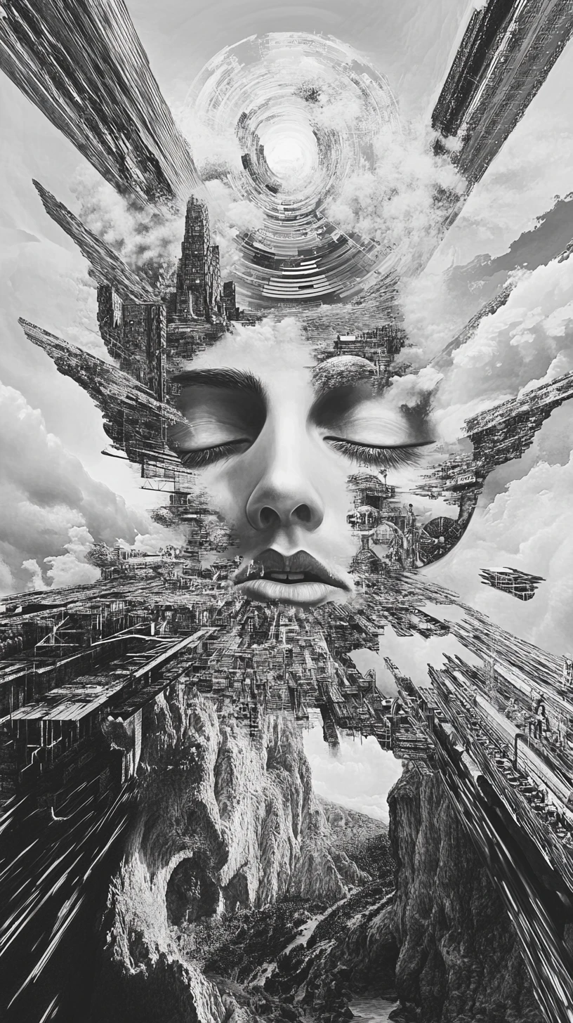 Futuristic electronic monolith pulsing with musical energy