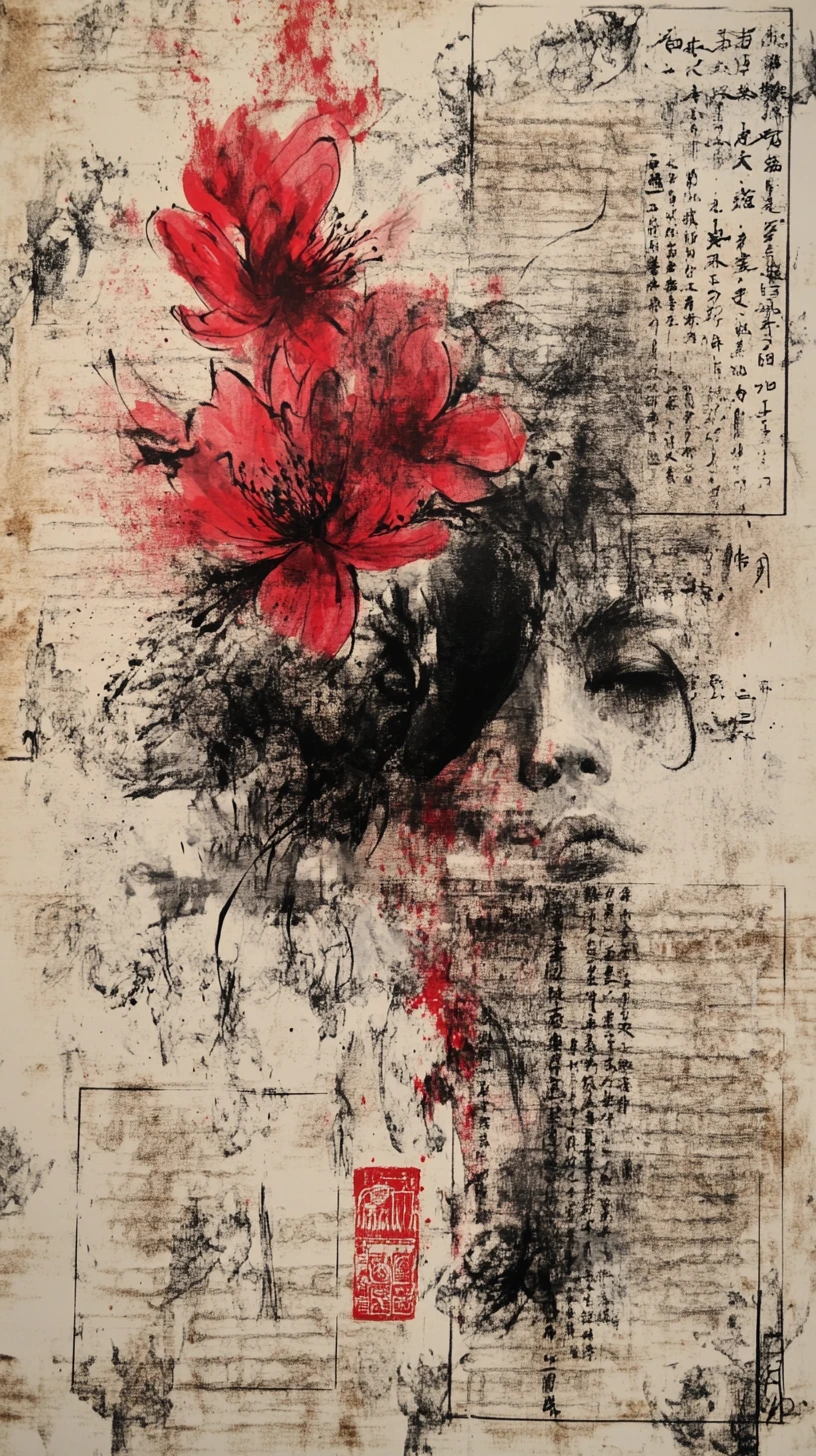 Calligraphie florale abstraite avec lettrage d’inspiration gothique
