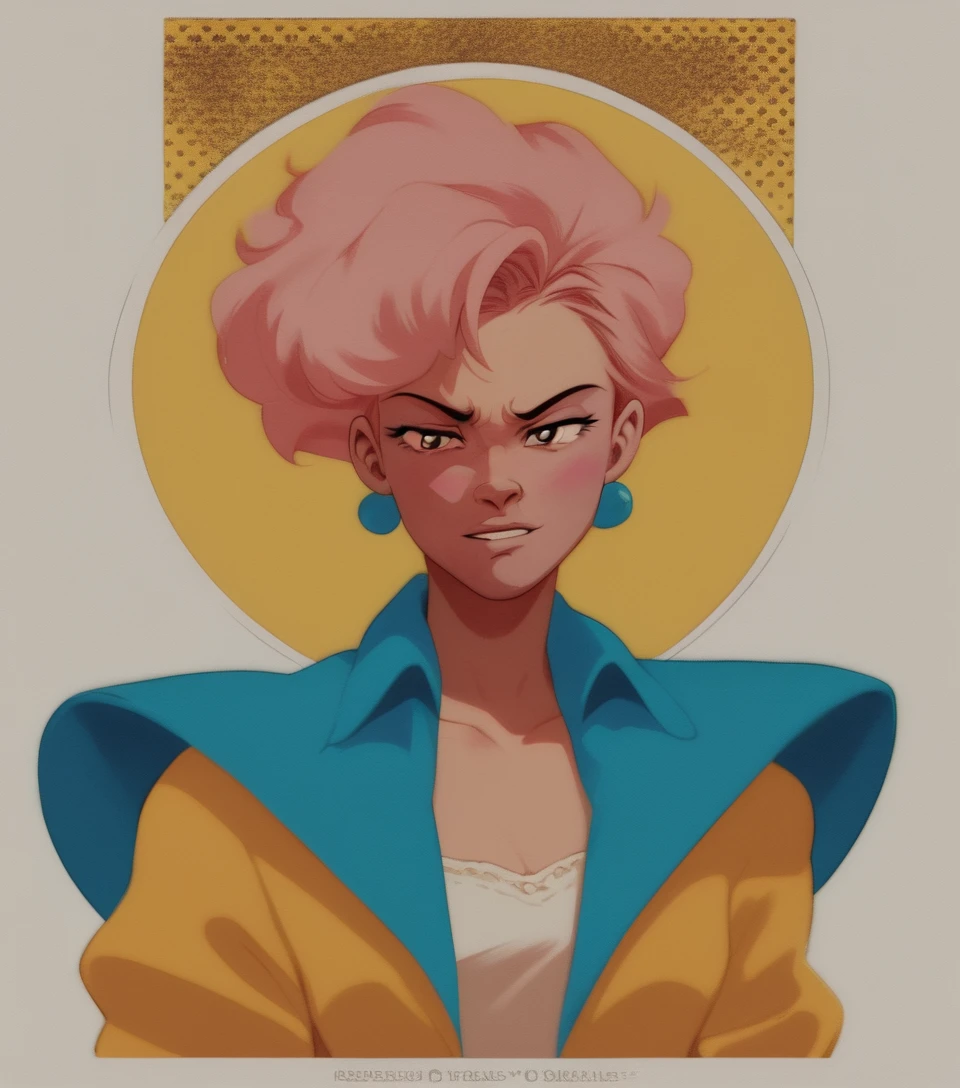 Mulher glamourosa em estilo Hollywood em retrato vibrante de pop art