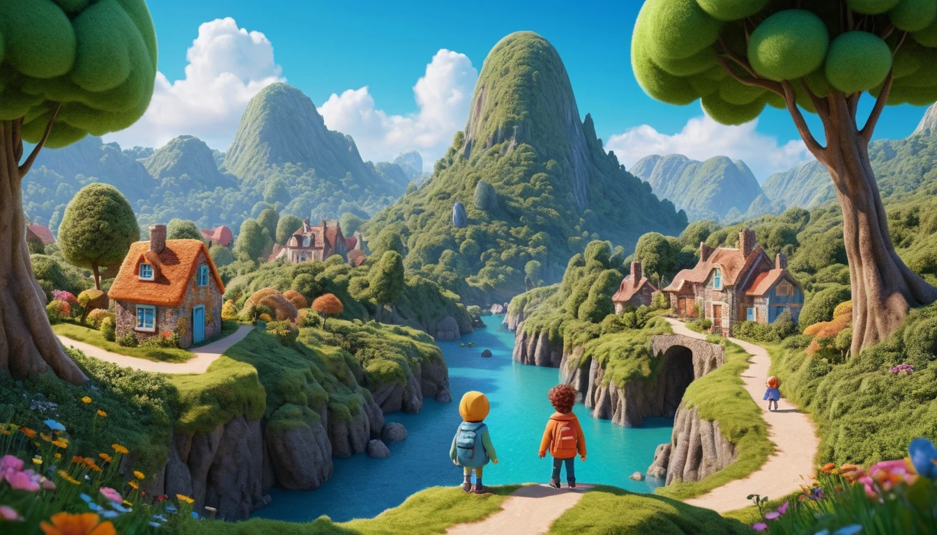 Niedliches 3D‑Kinderabenteuer in einer farbenfrohen Fantasiewelt