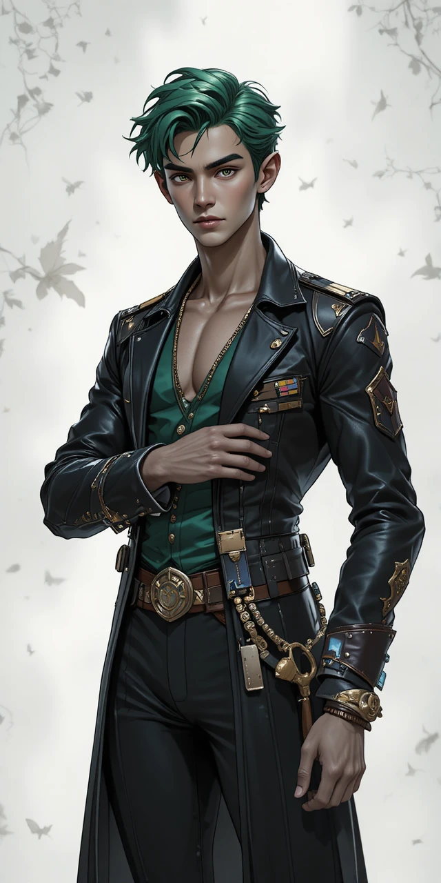 Homme demi-dieu agile au look félin en tenue de dark fantasy