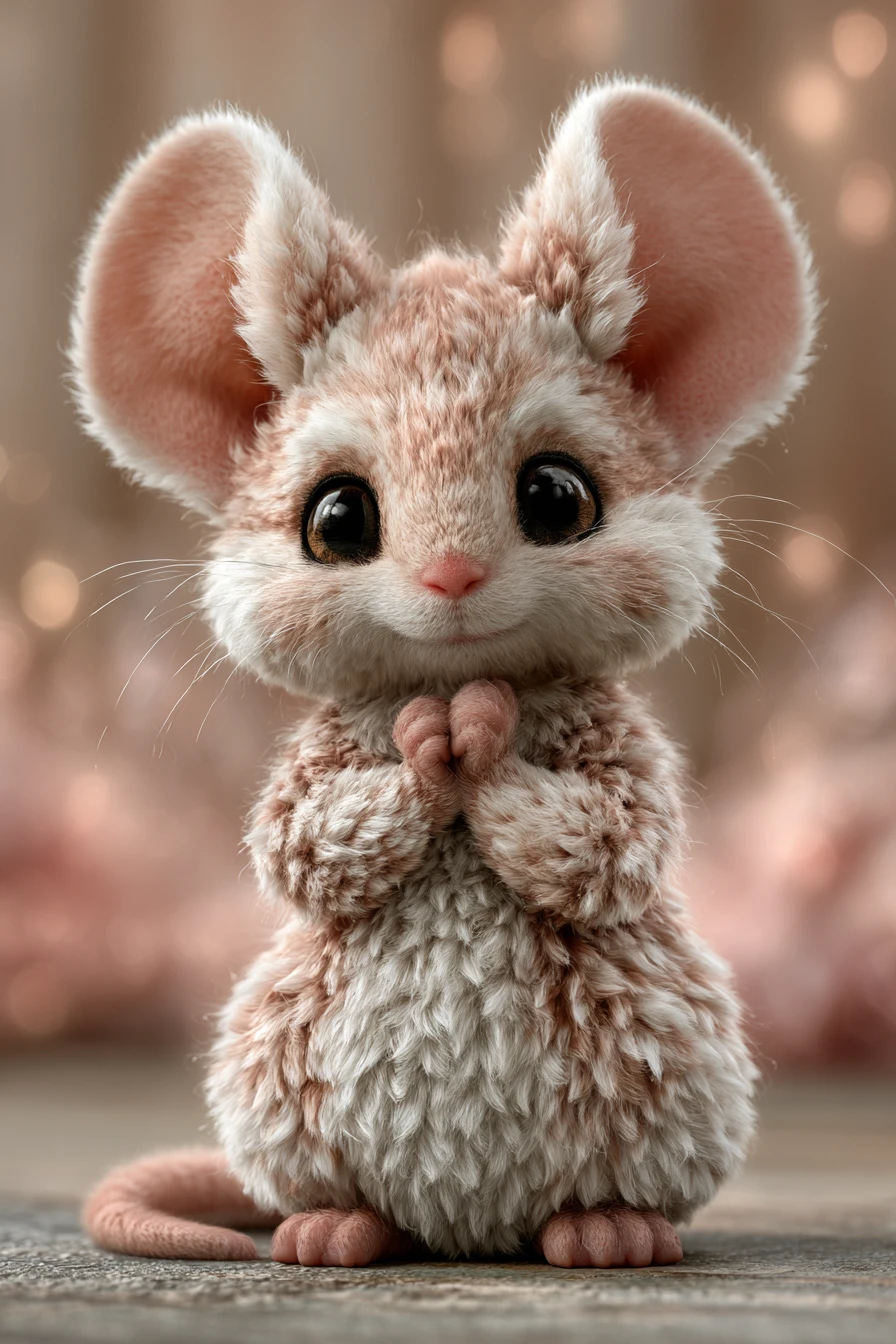 Niedrige kleine Maus in einer verspielten Fantasiewelt-Szene