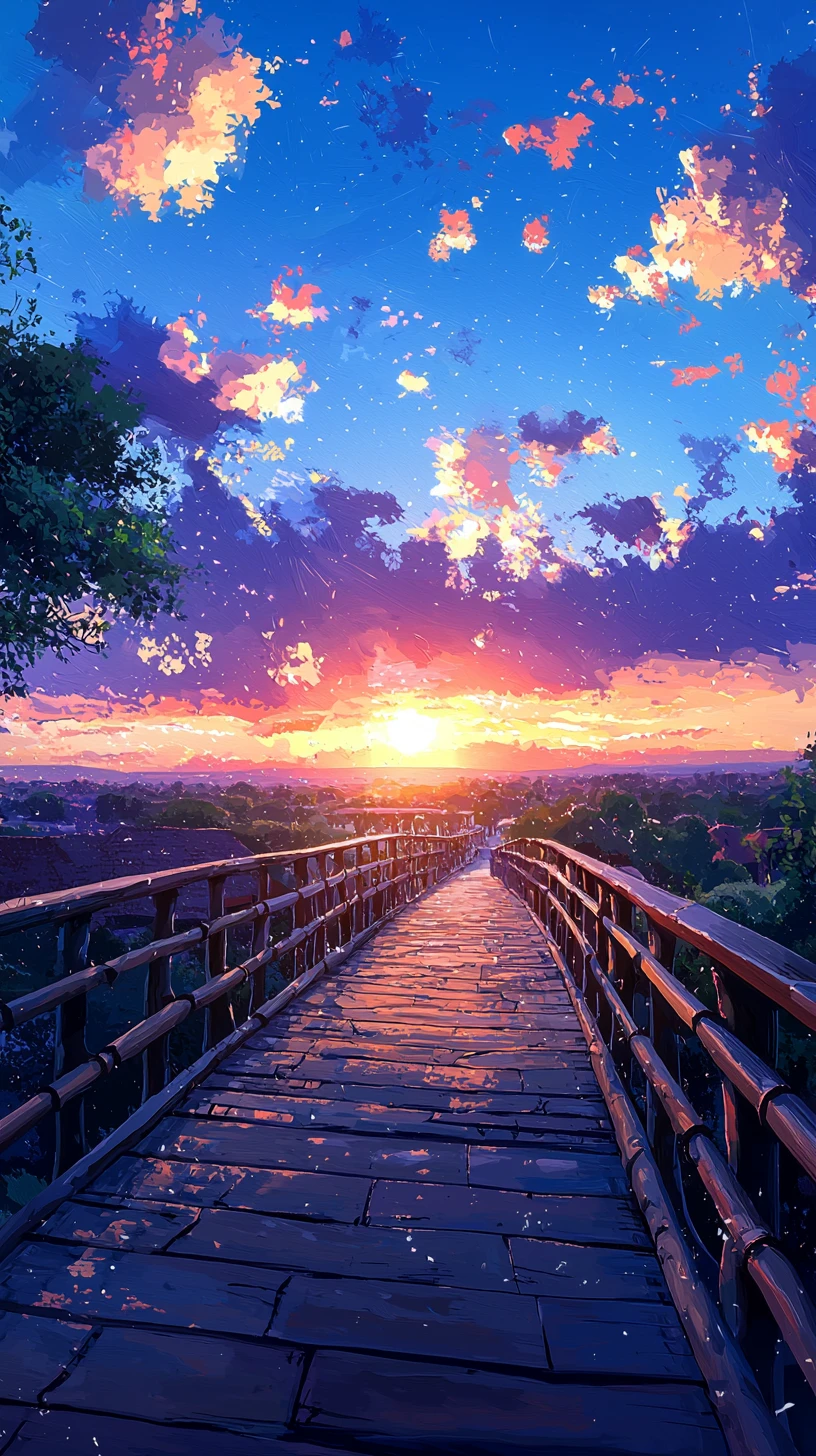 馬達加斯加猴麵包樹大道的夕陽數位繪畫