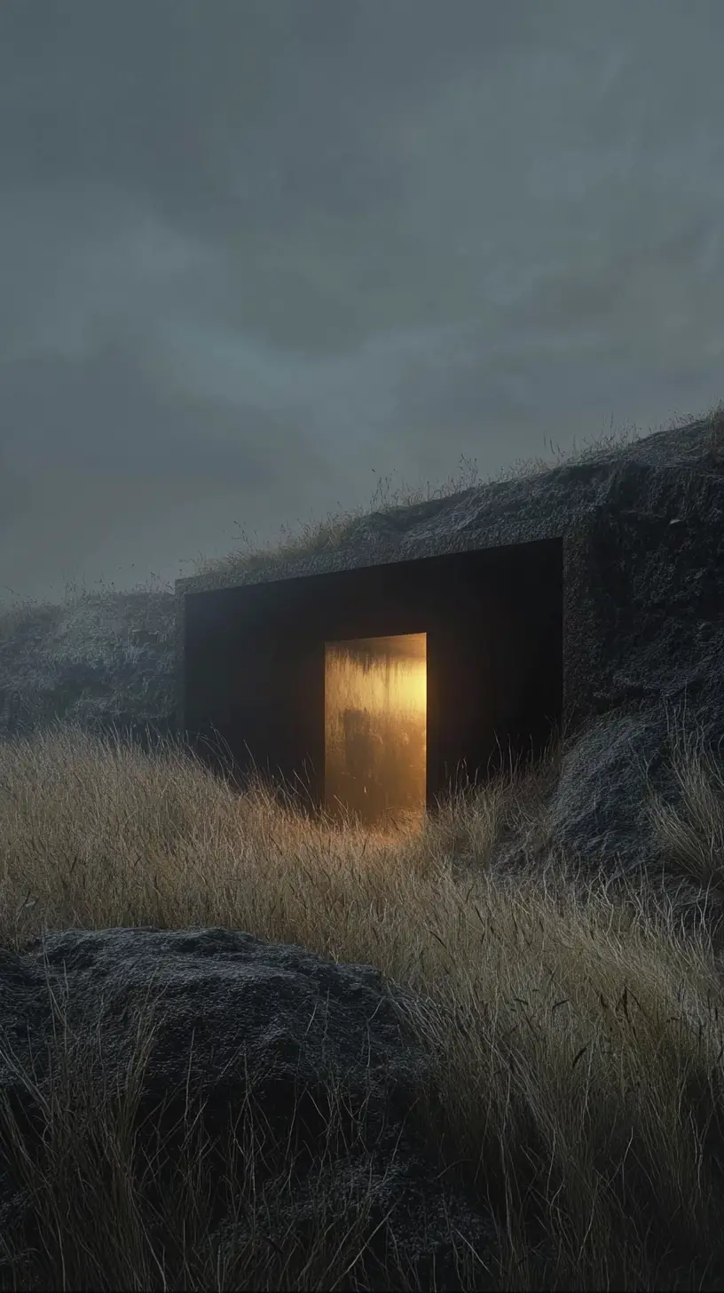 Small glowing inner room hidden inside a dark structure
