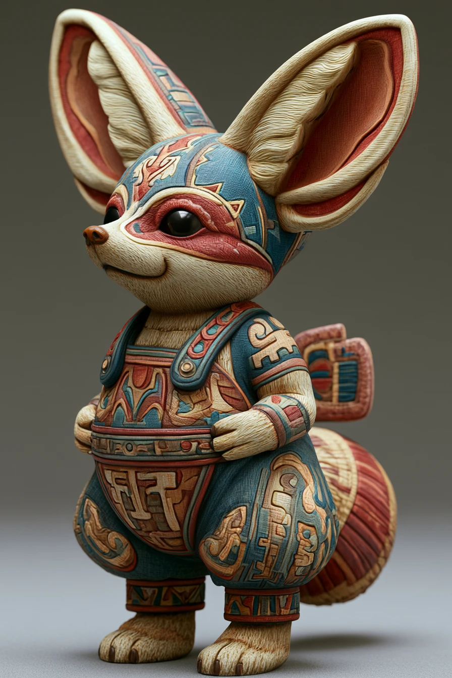 Statuetta ornamentale di feneco nello stile cerimoniale moche