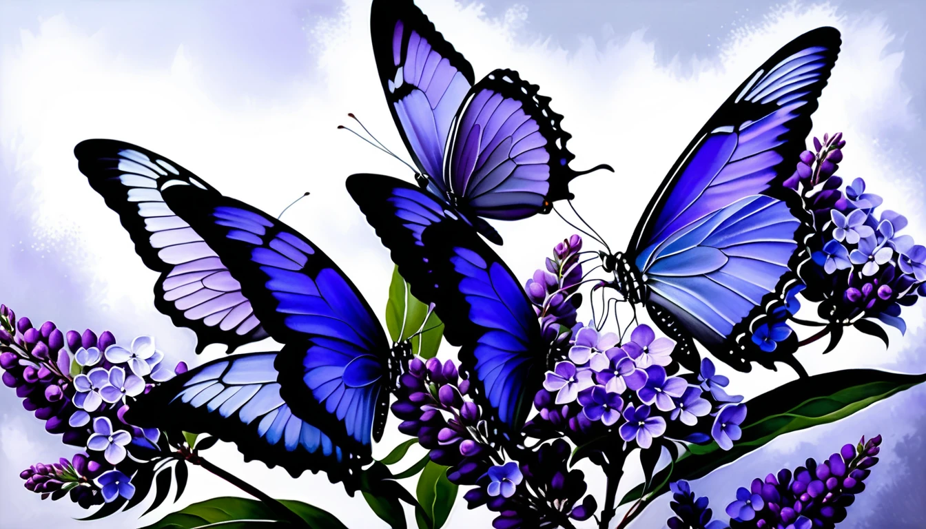 Fleurs violettes de buddleia sur fond doux et onirique