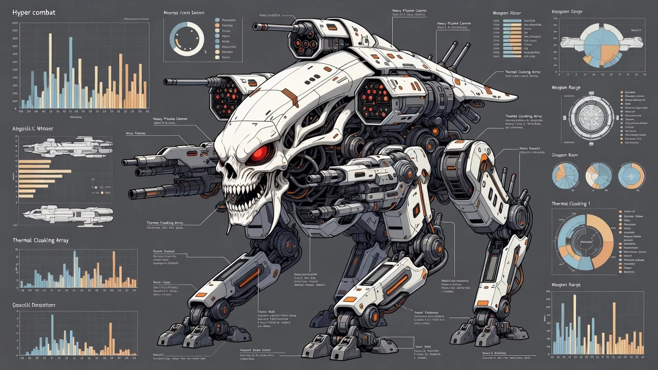 ハイパー戦闘エイリアンウォーカーの3Dエンジニアリング図面