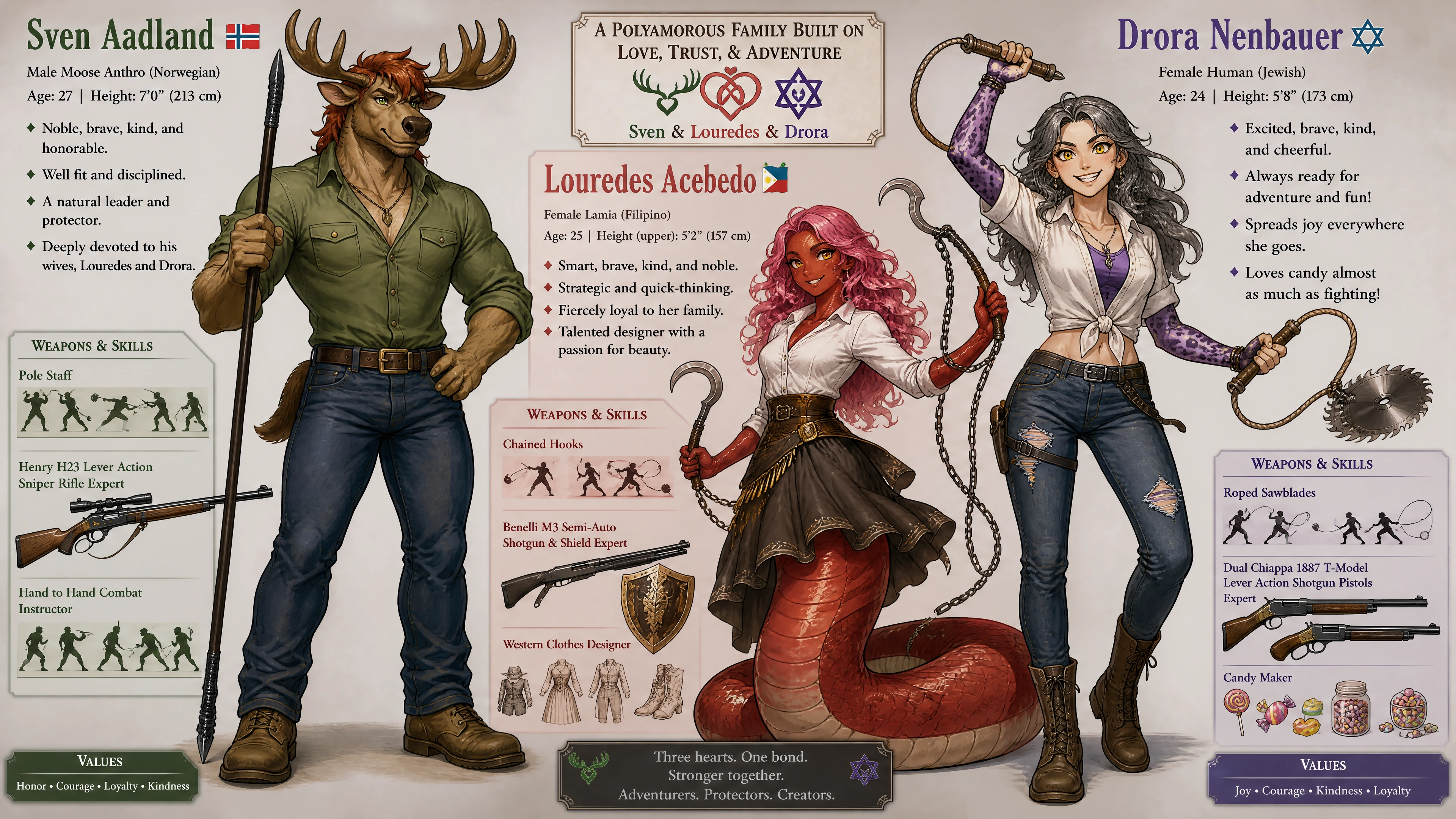 Coppia fantasy eroica con tratti di alce e lamia