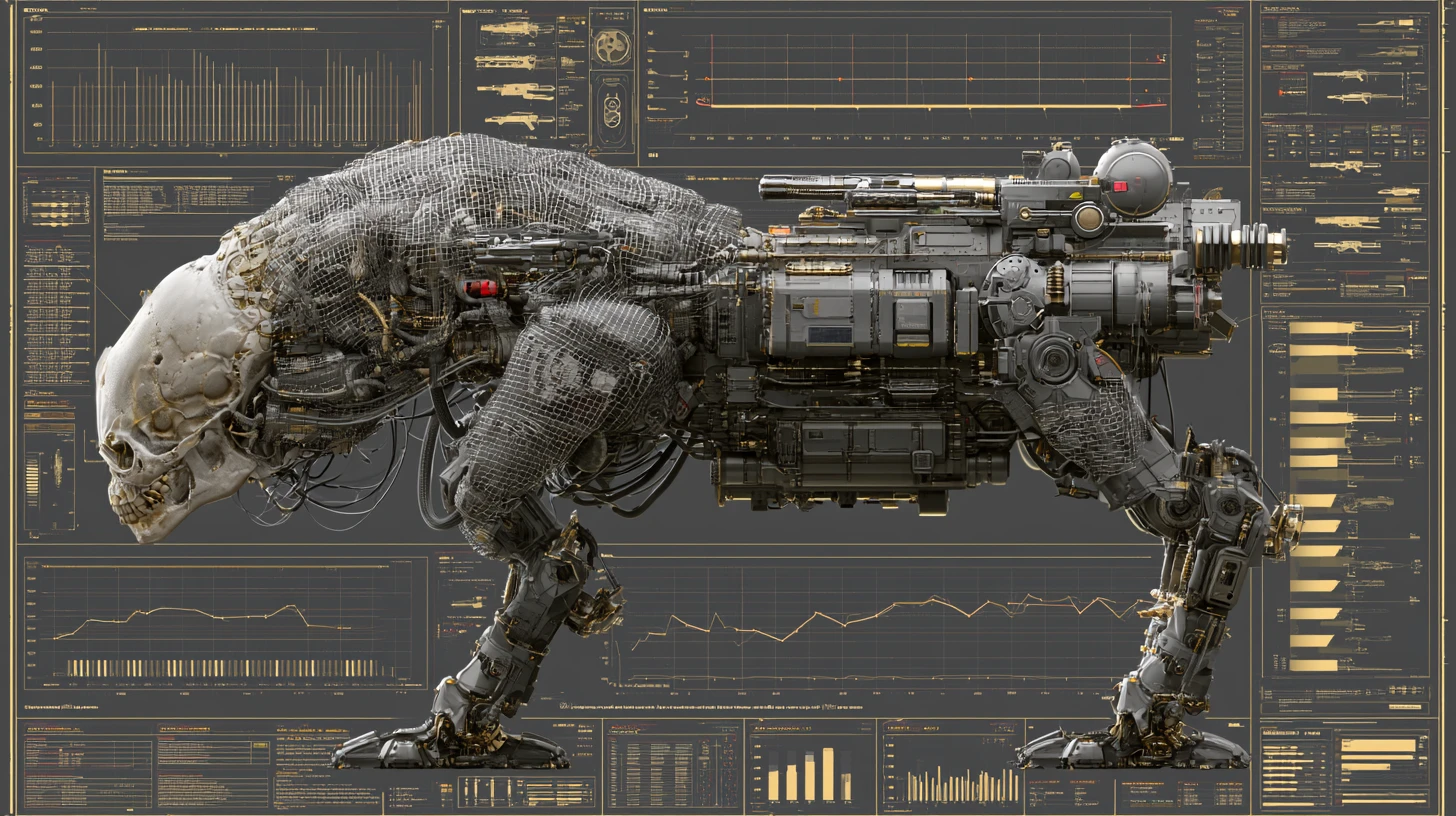 ハイパーコンバットエイリアンウォーカーメカの3Dエンジニアリングカットモデル