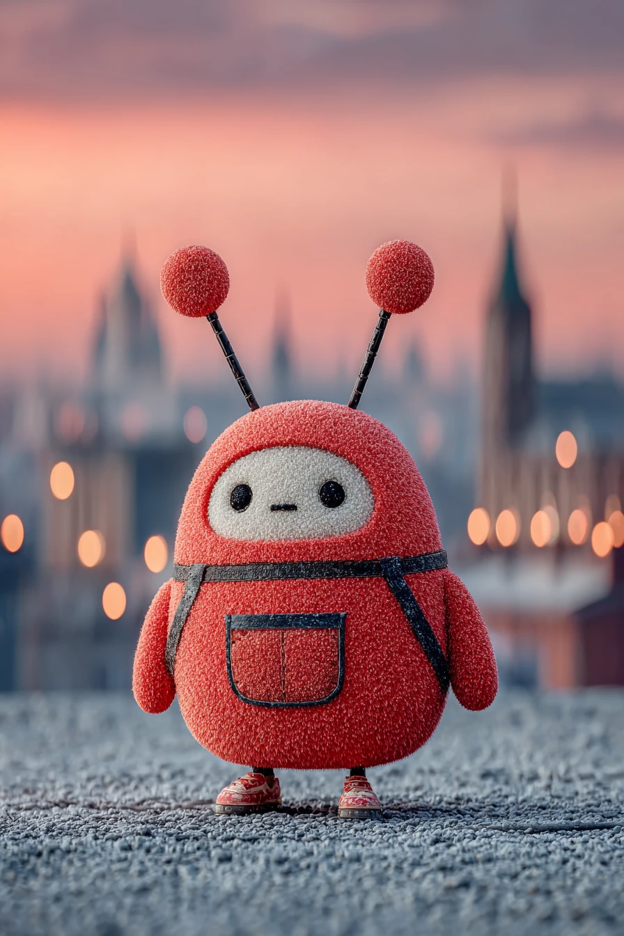 Adorable créature alien dans un paysage extraterrestre pittoresque