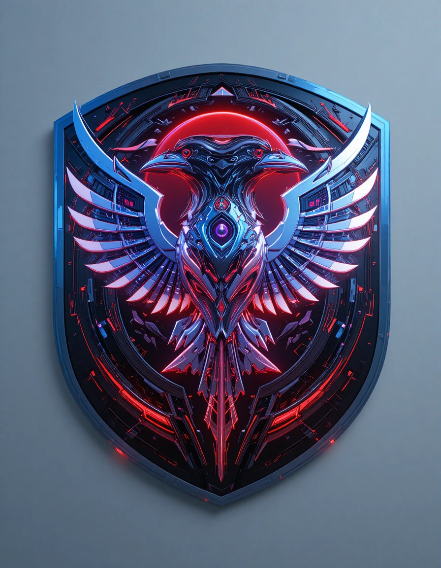 Emblema Futurista de Corvo Cibernético para a Seleção do Japão na Copa do Mundo