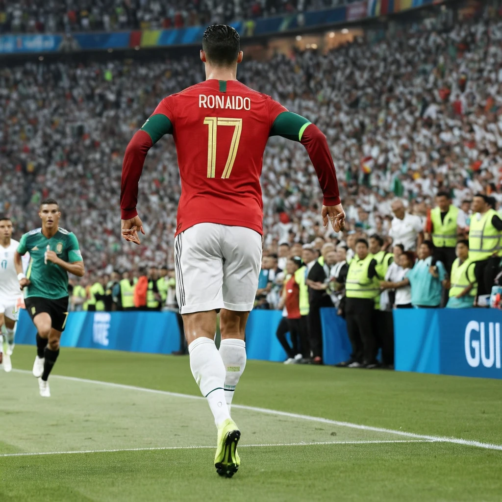 Maglia da calcio fluttuante inseguita da una folla di tifosi