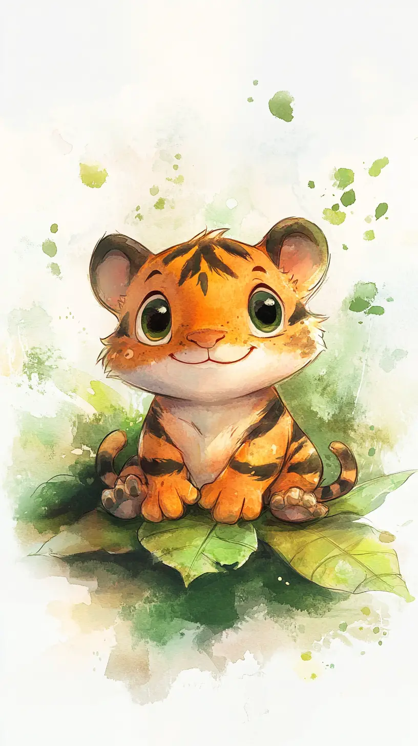 Baby tiger frog hybrid resting quietly on a green leaf