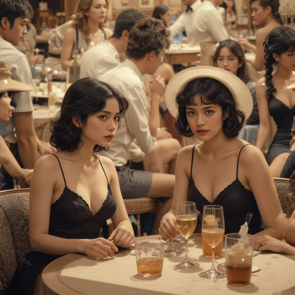 Gruppo di ragazze inglesi a cena vicino a Place Blanche