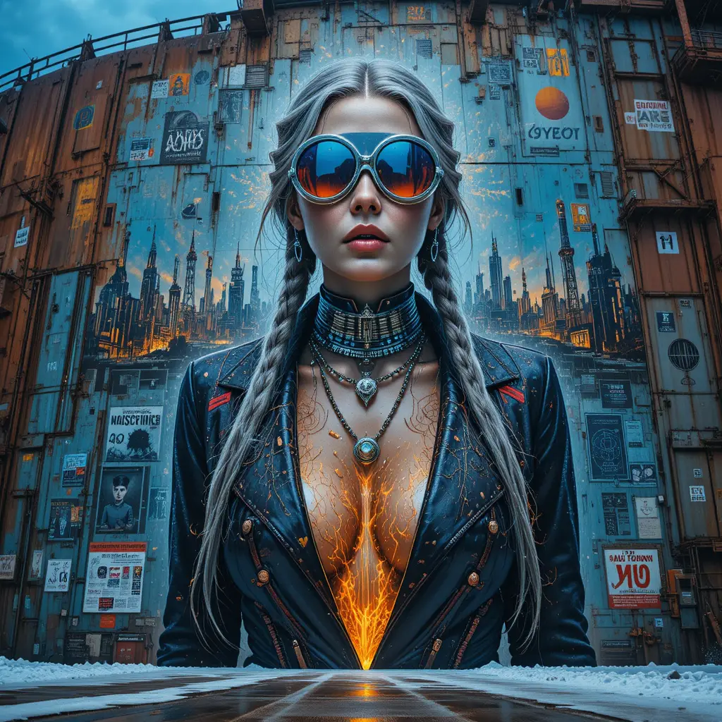 Fresque de femme fatale sur la coque d’un brise-glace arctique