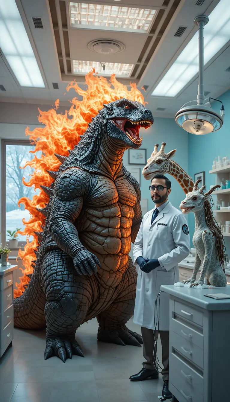 Surreal Dental Clinic With Monster Doctor And Animal Staff