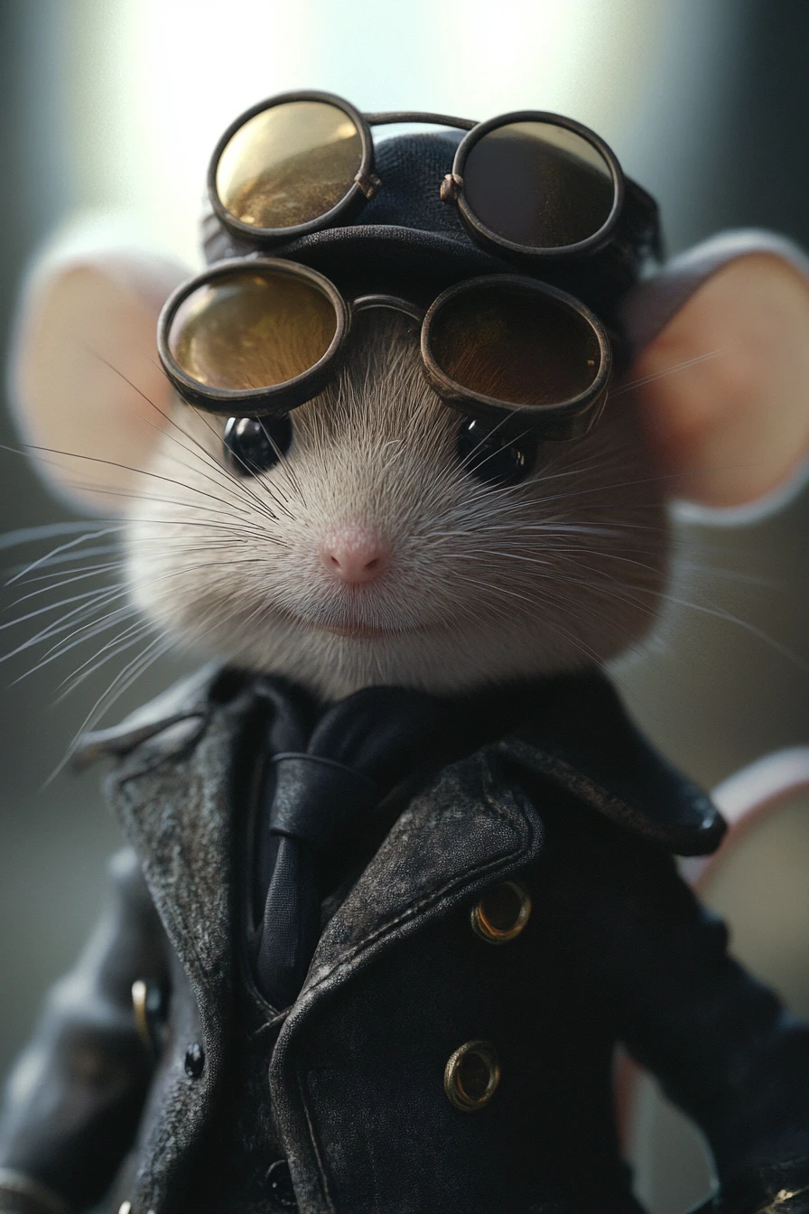 Fofo rato gângster de fantasia em estilo artístico dramático