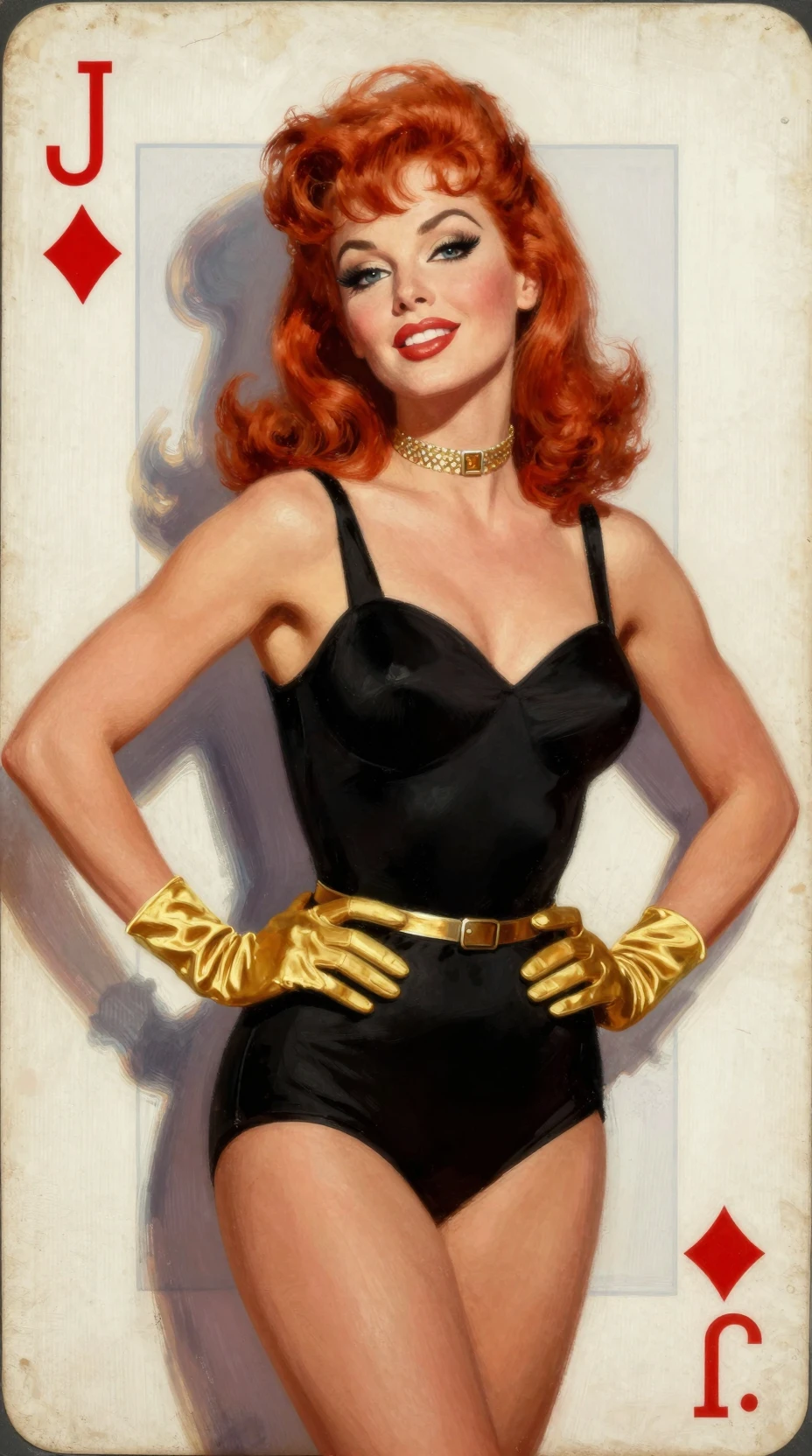Glamourosa pin-up dos anos 1960 em collant preto