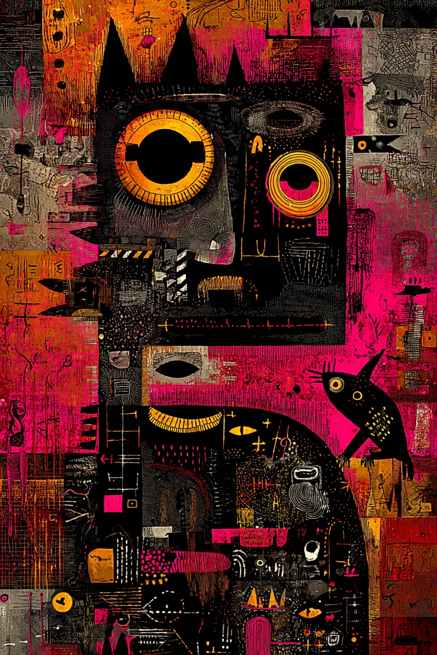 Pintura abstrata surreal do amor como uma tela emocional