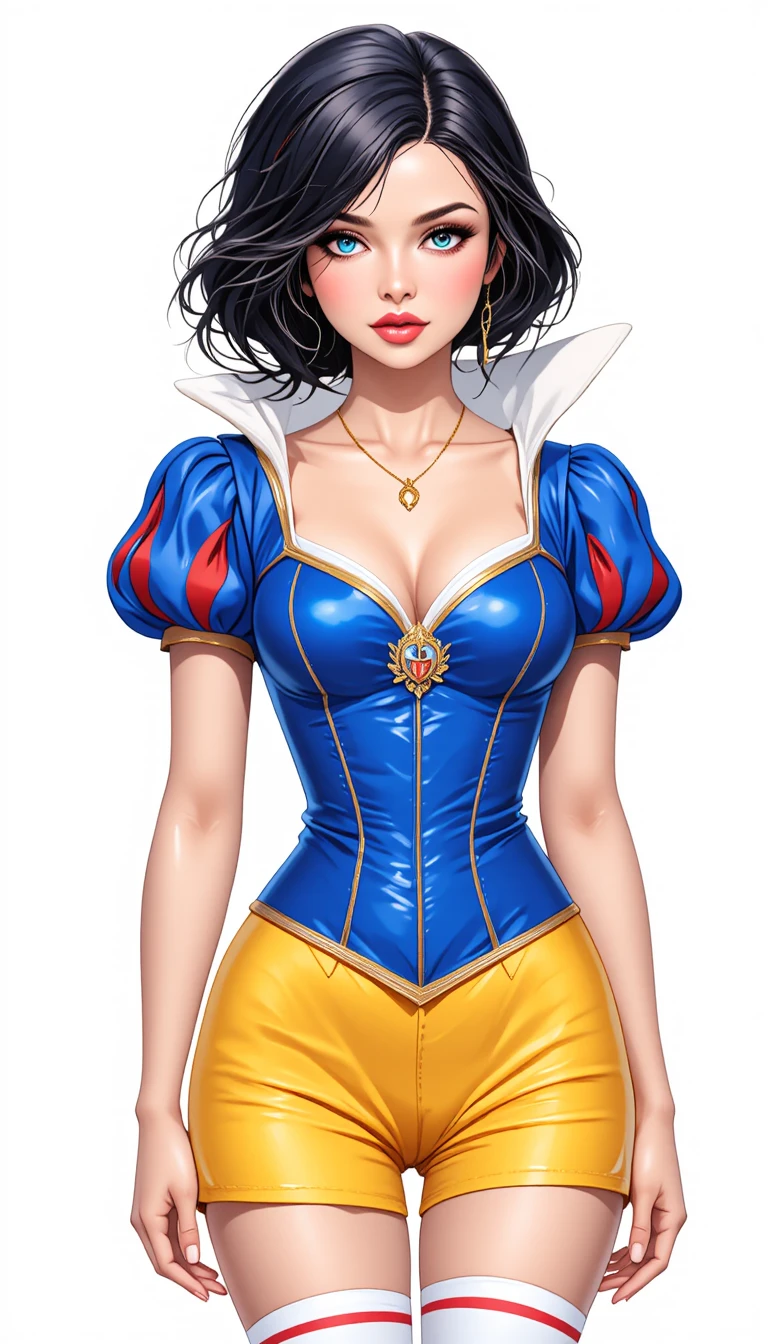 現代版白雪公主風格女性穿著亮麗服裝