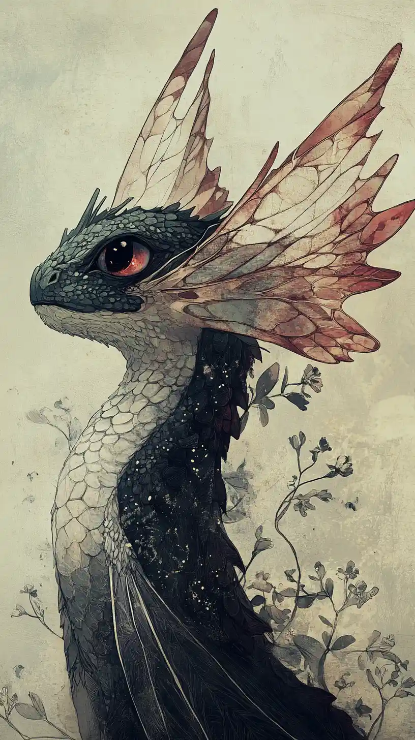 Small Moth Winged Dragon With Decaying Petal Like Wings