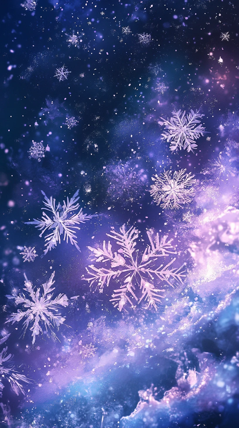 紫色與藍色抽象沙面背景上的大型雪花