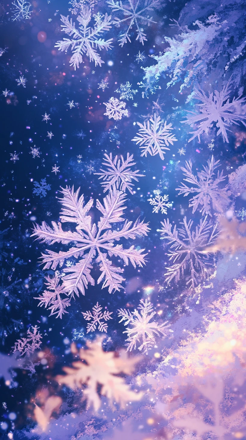 紫色與藍色抽象背景上的大型雪花