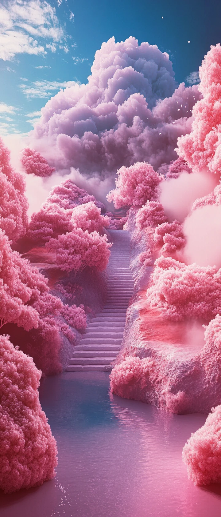 Paesaggio onirico surreale e colorato in fotografia concettuale vibrante
