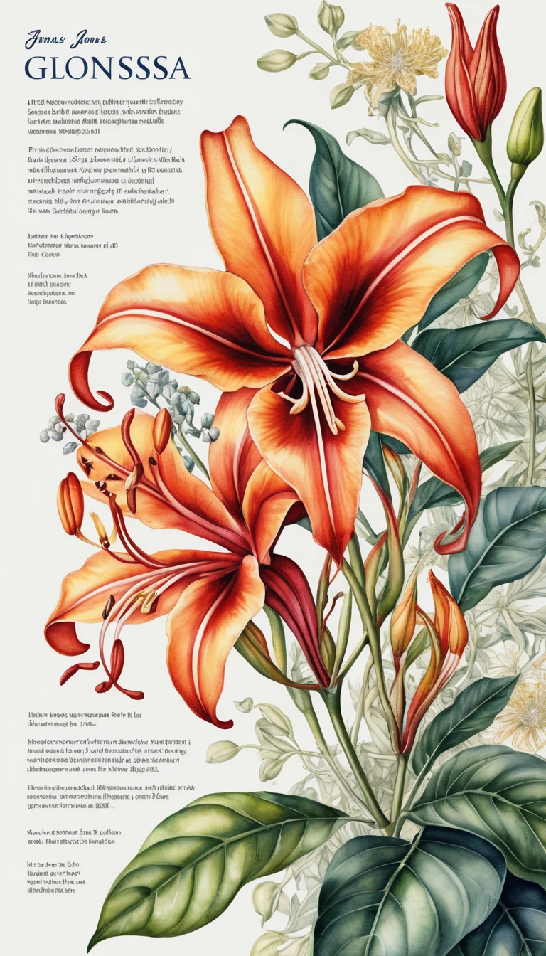 Flyer gráfico com ilustração em aquarela de flores naturais