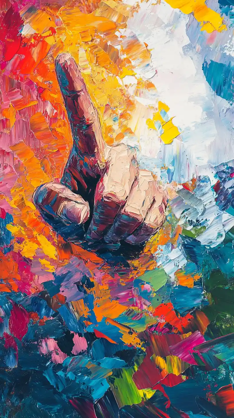 Gesto di mano ribelle alzato contro il mondo intero