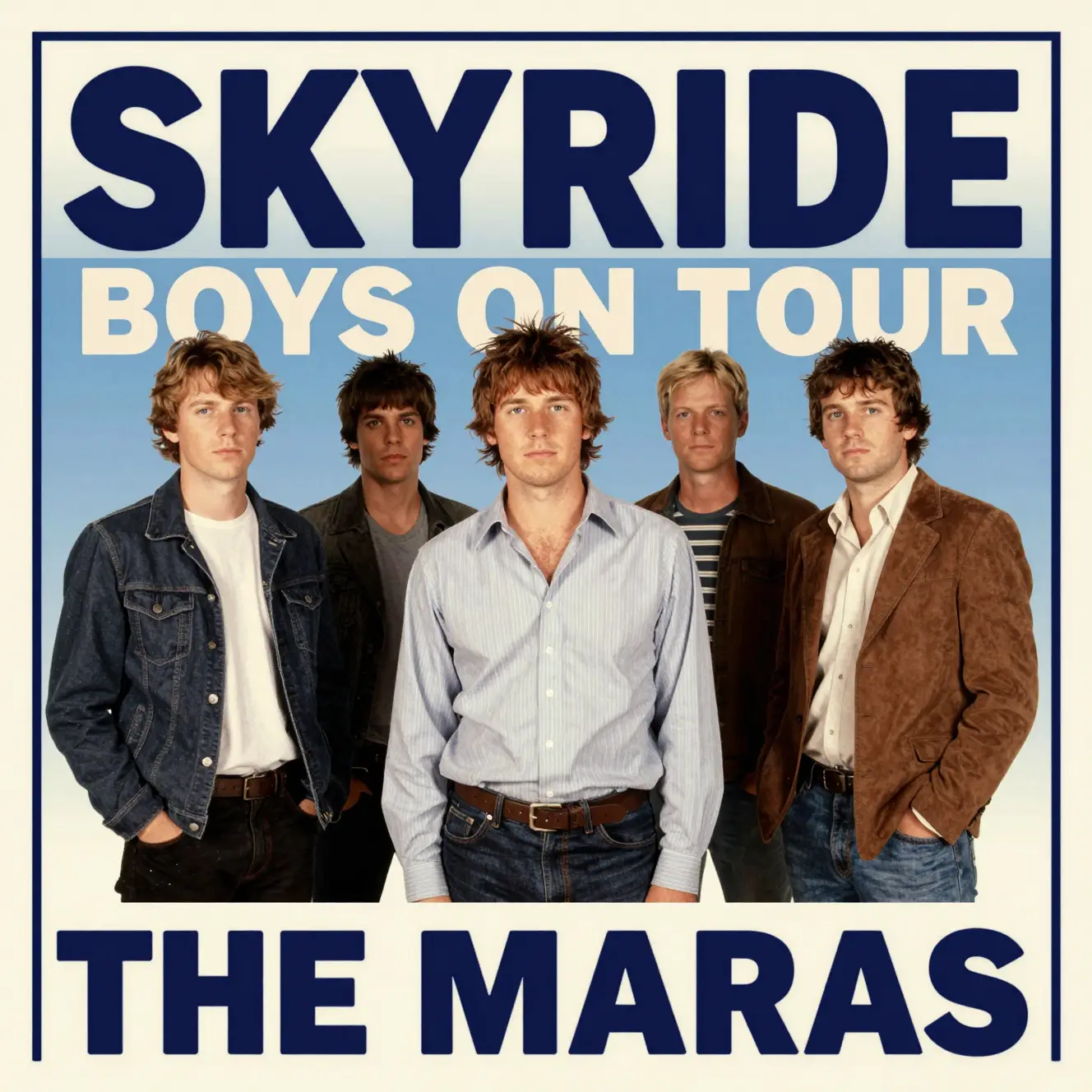 Capa de álbum Britpop inspirada nos anos 1990 para Skyride Boys