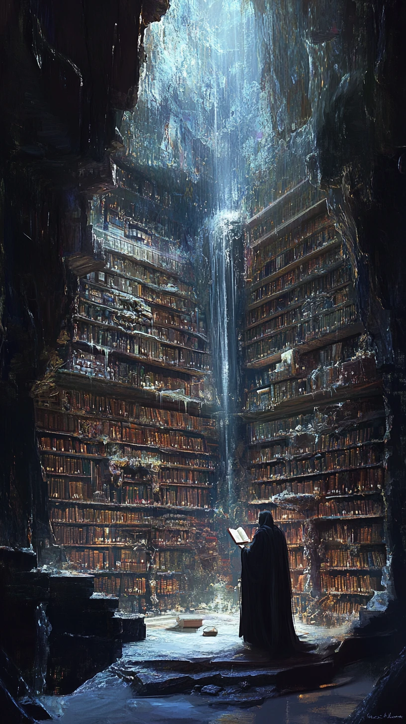 Biblioteca Mística Escondida Dentro de um Geodo Colossal