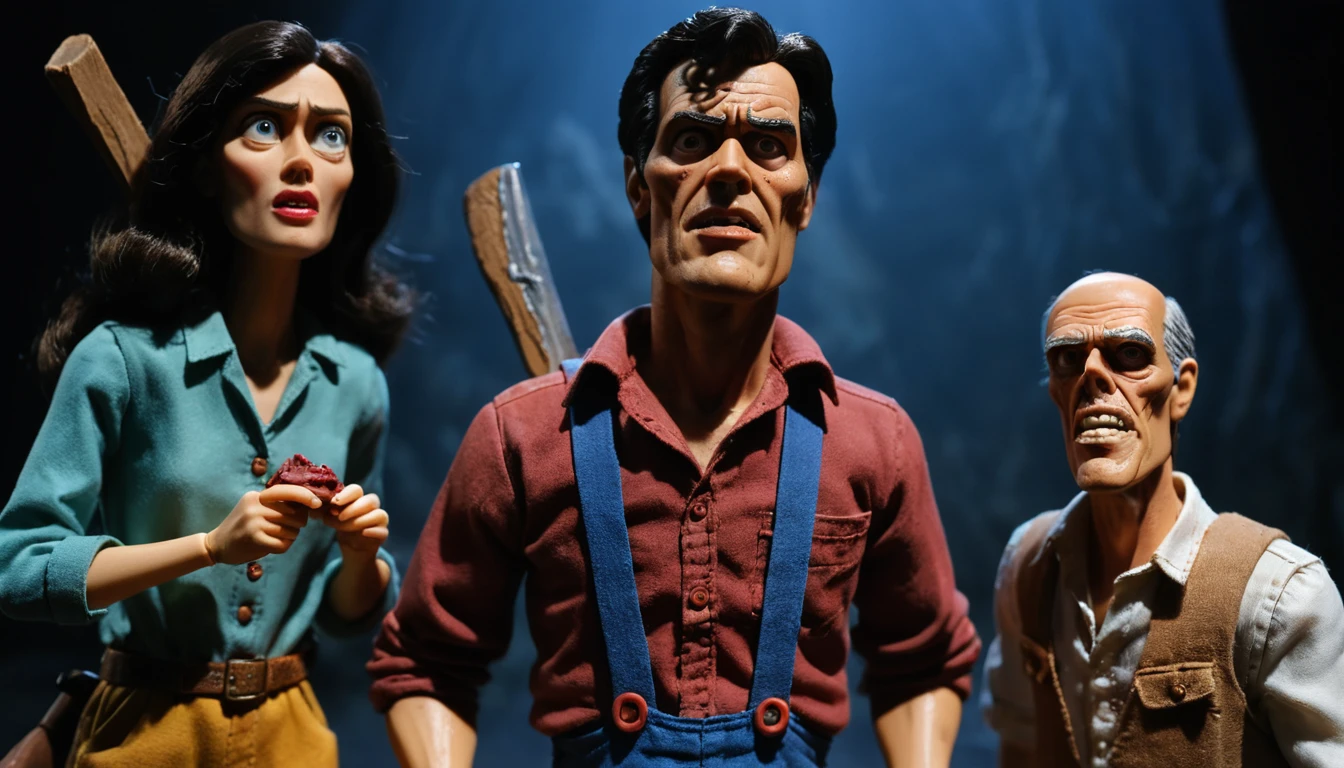 Assustadores fantasmas em stop motion atormentando uma família em uma casa