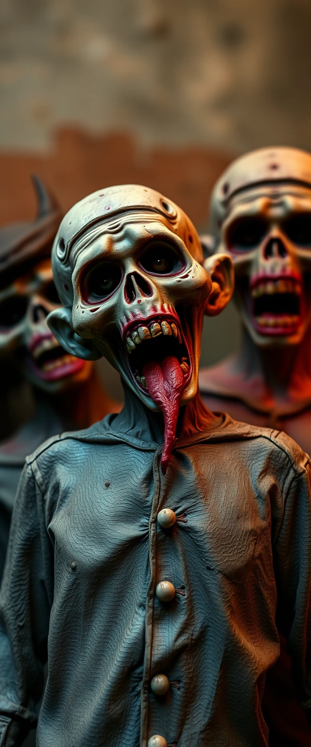 Família em stop motion apavorada, assombrada por espíritos malignos à espreita