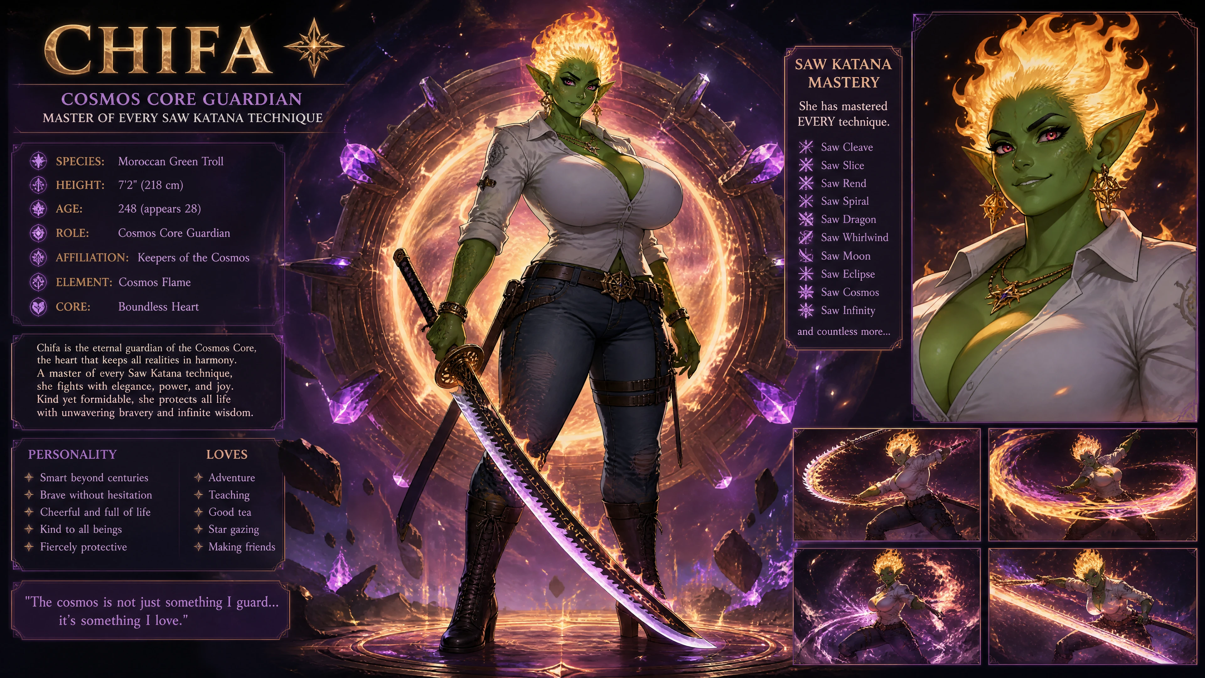 Alta guardiã troll verde com poder cósmico
