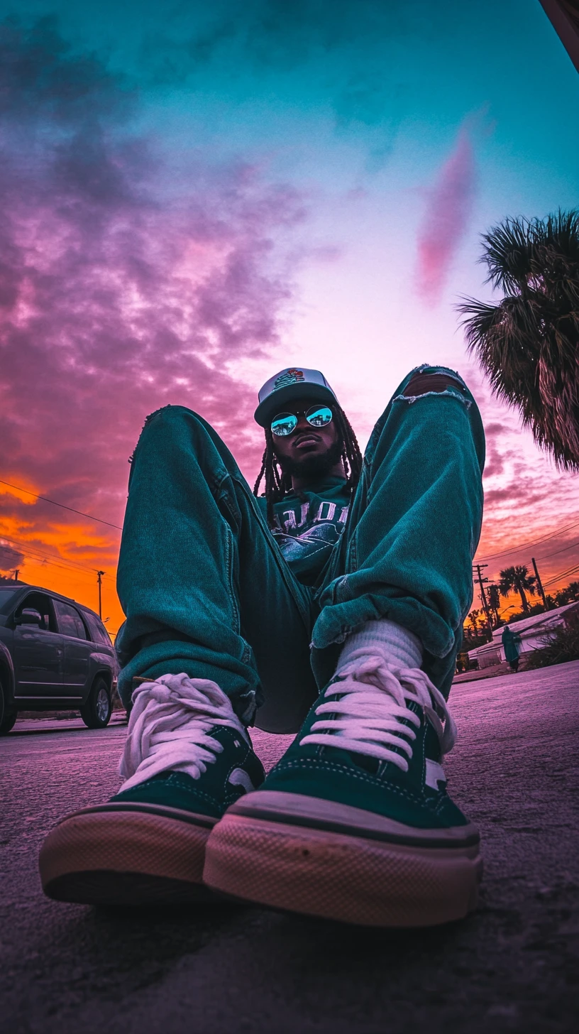 Foco em carro de luxo com detalhes refinados de streetwear