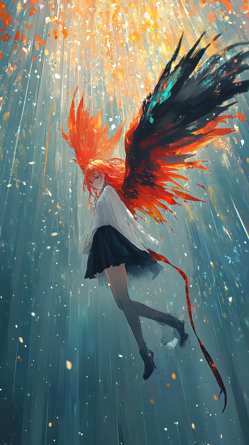 沉睡在明亮水晶夢境中的動漫少女