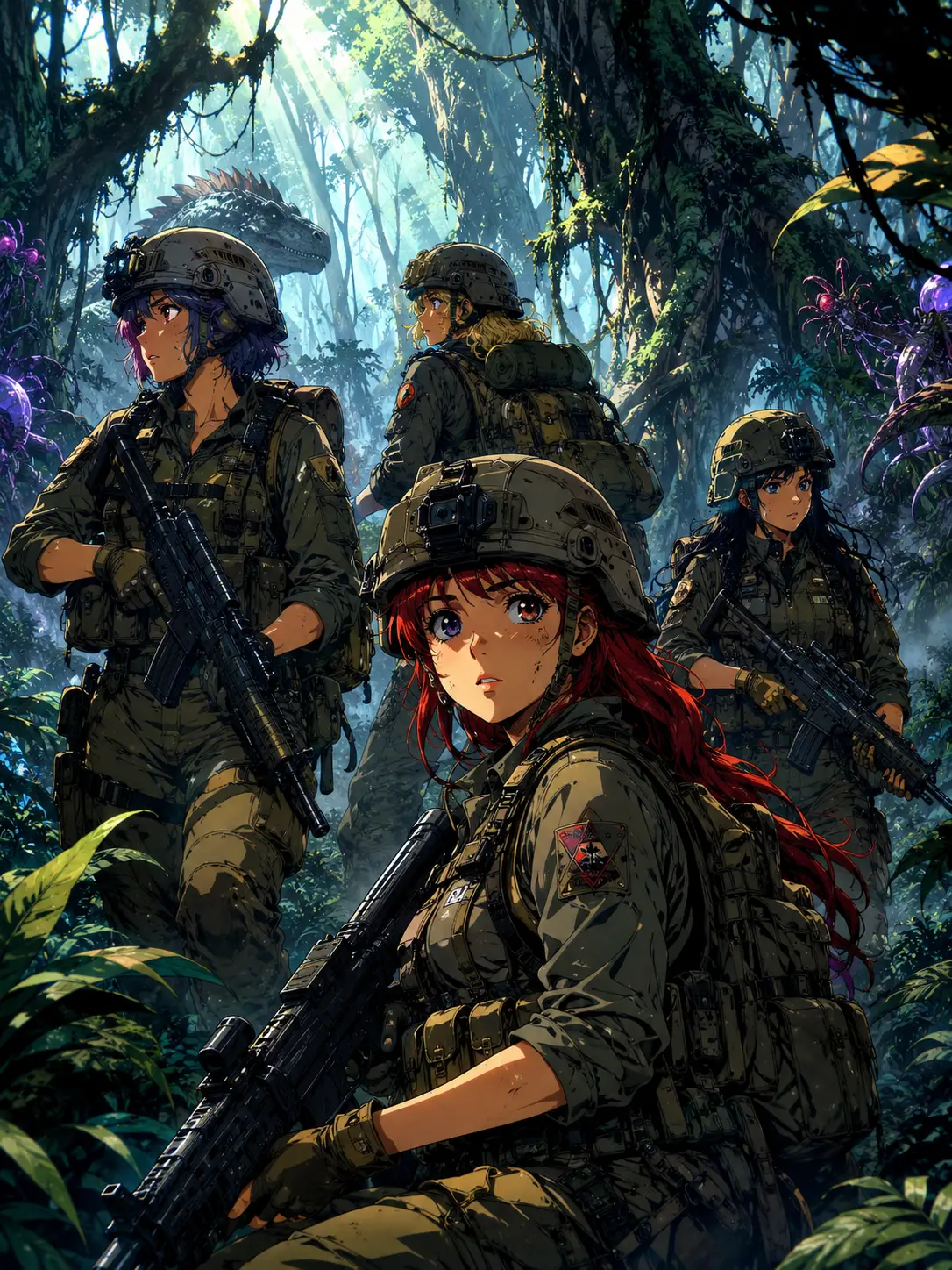 女兵探索神秘的外星森林世界