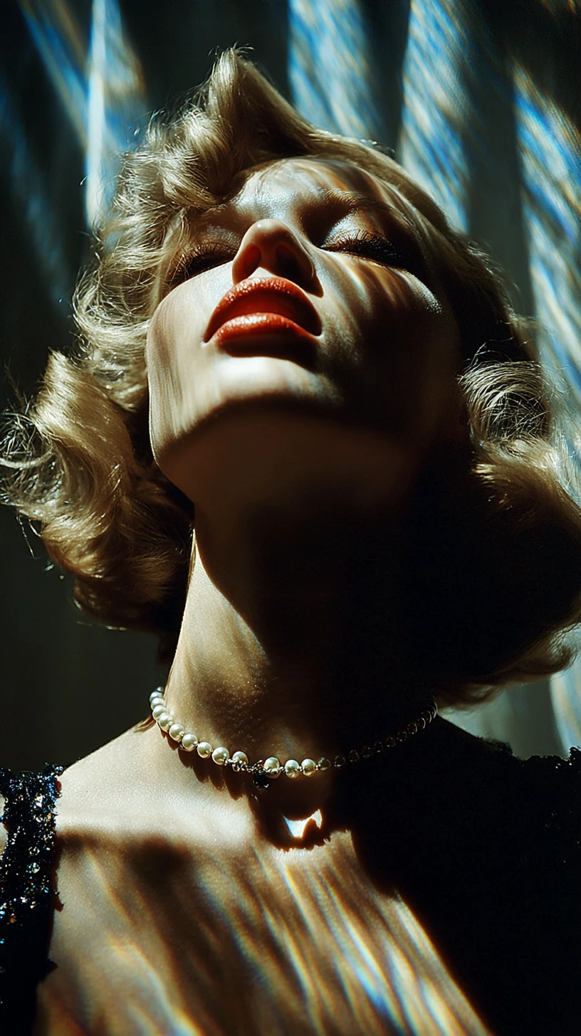 Retrato de estilo Hollywood vintage de mujer rubia glamurosa