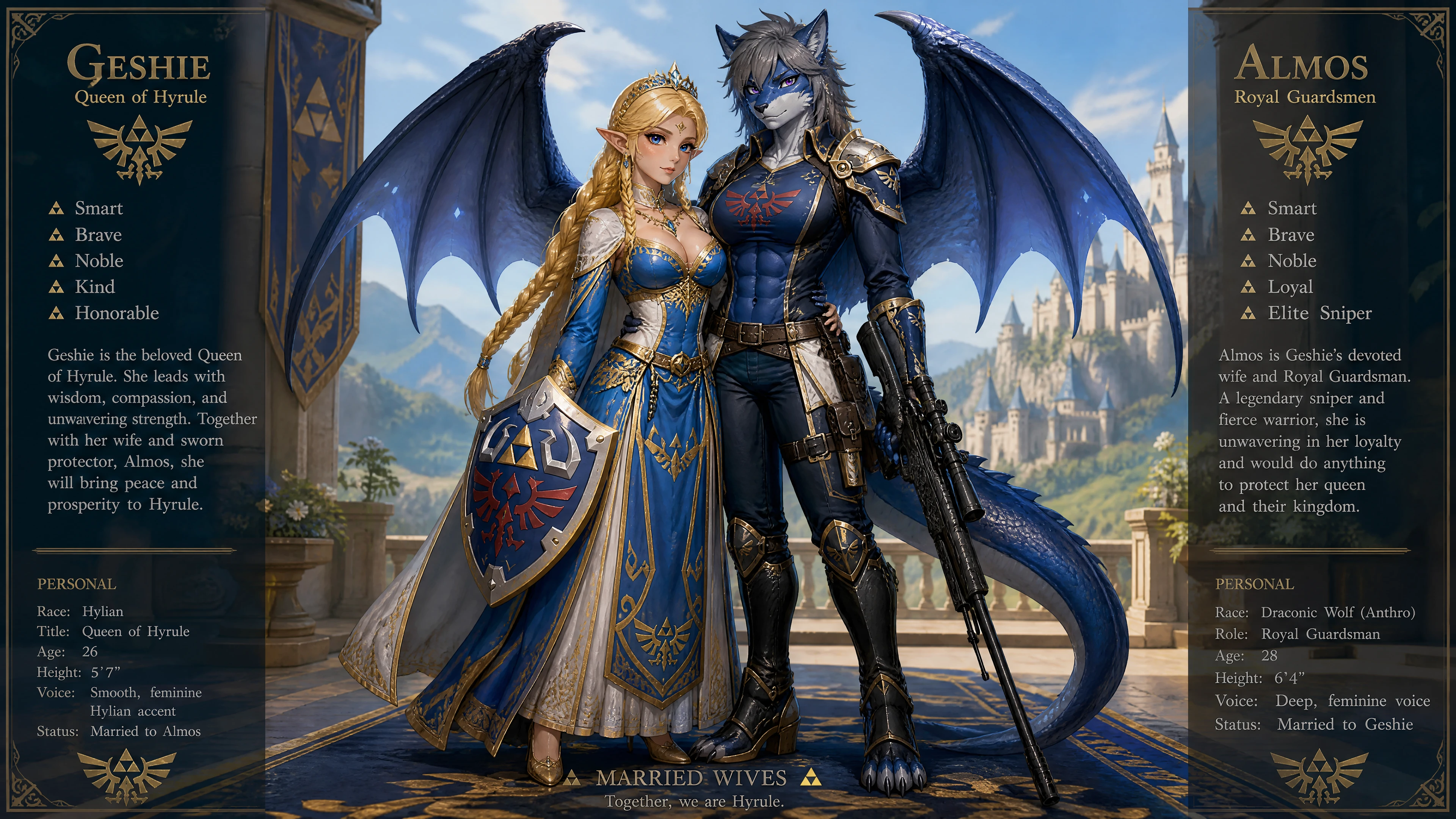 Reine guerrière blonde et majestueuse en tenue de fantasy ornée