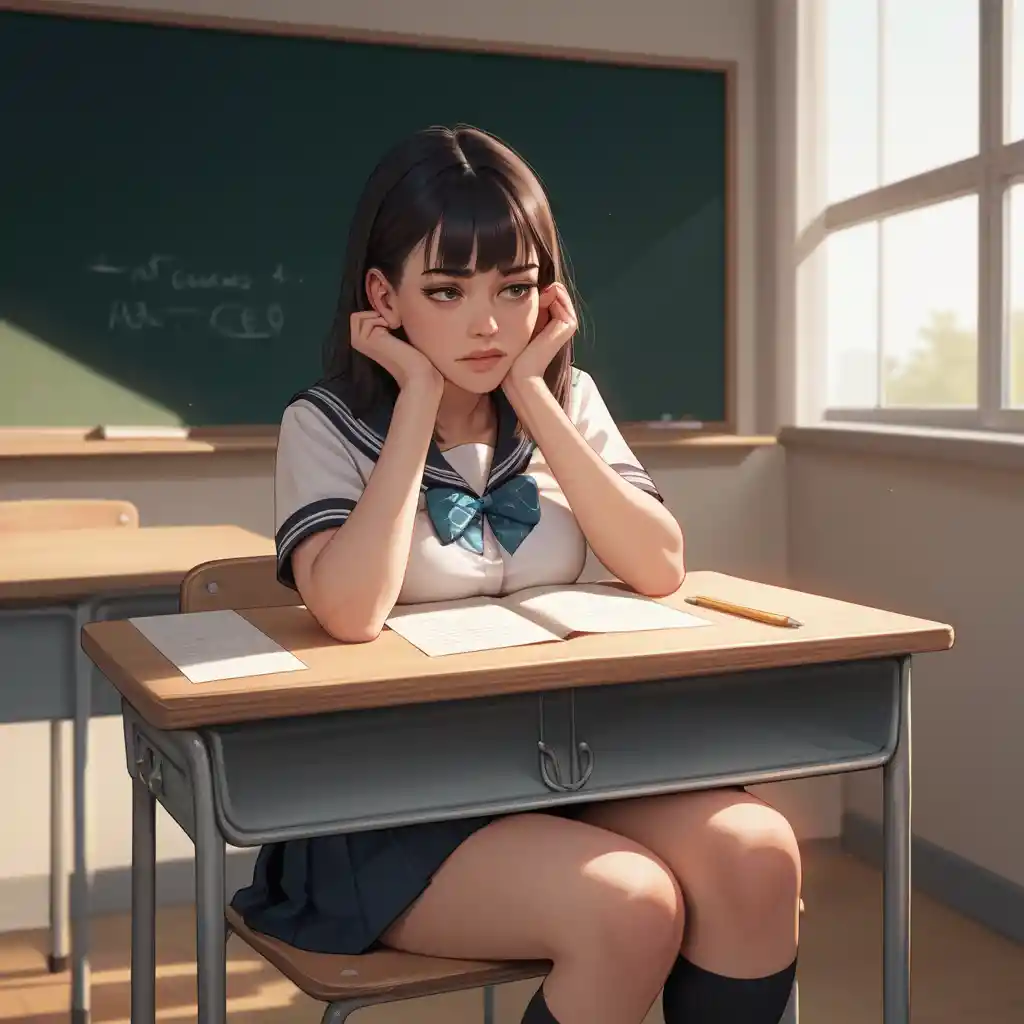 Schoolgirl On Teacher Desk During Sex Education Lesson