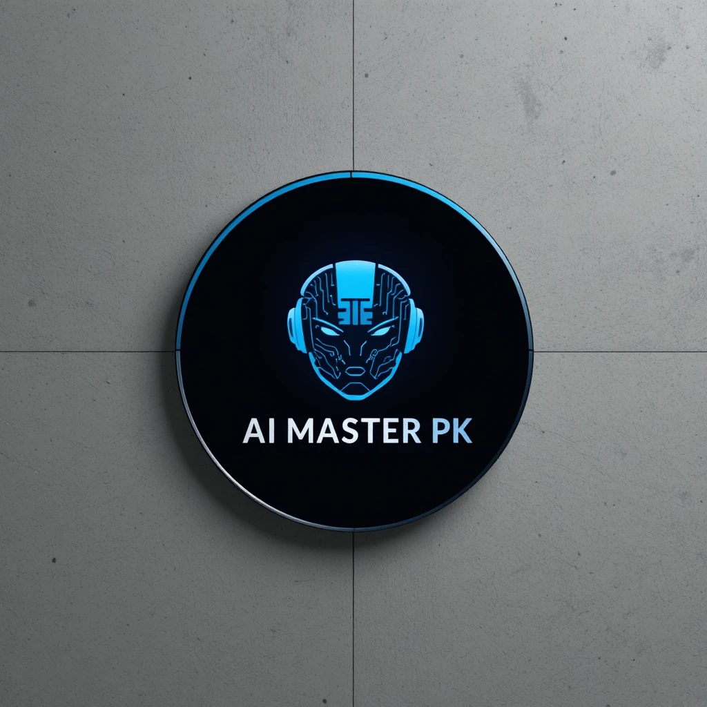 Modernes rundes KI-Roboter-Logo für YouTube-Kanal