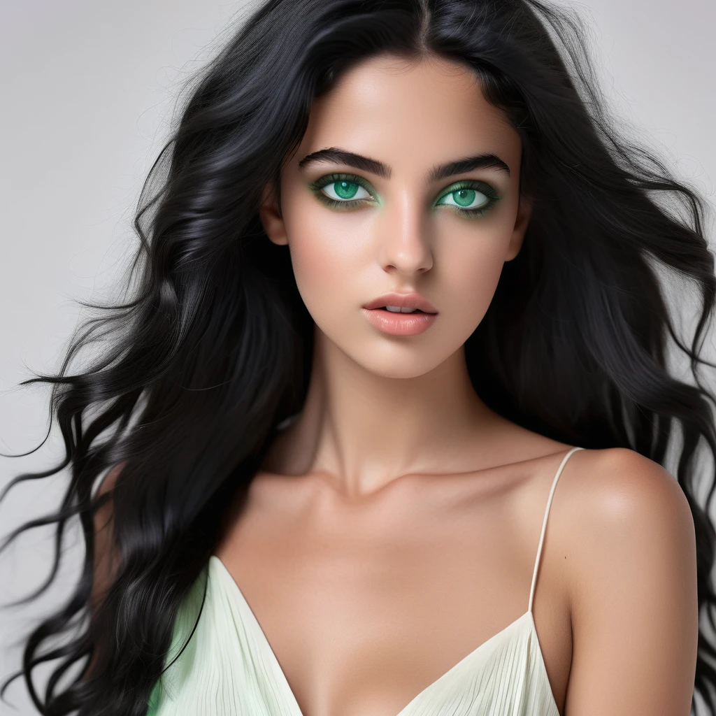 Jovem israelense de cabelo preto e olhos verde-esmeralda