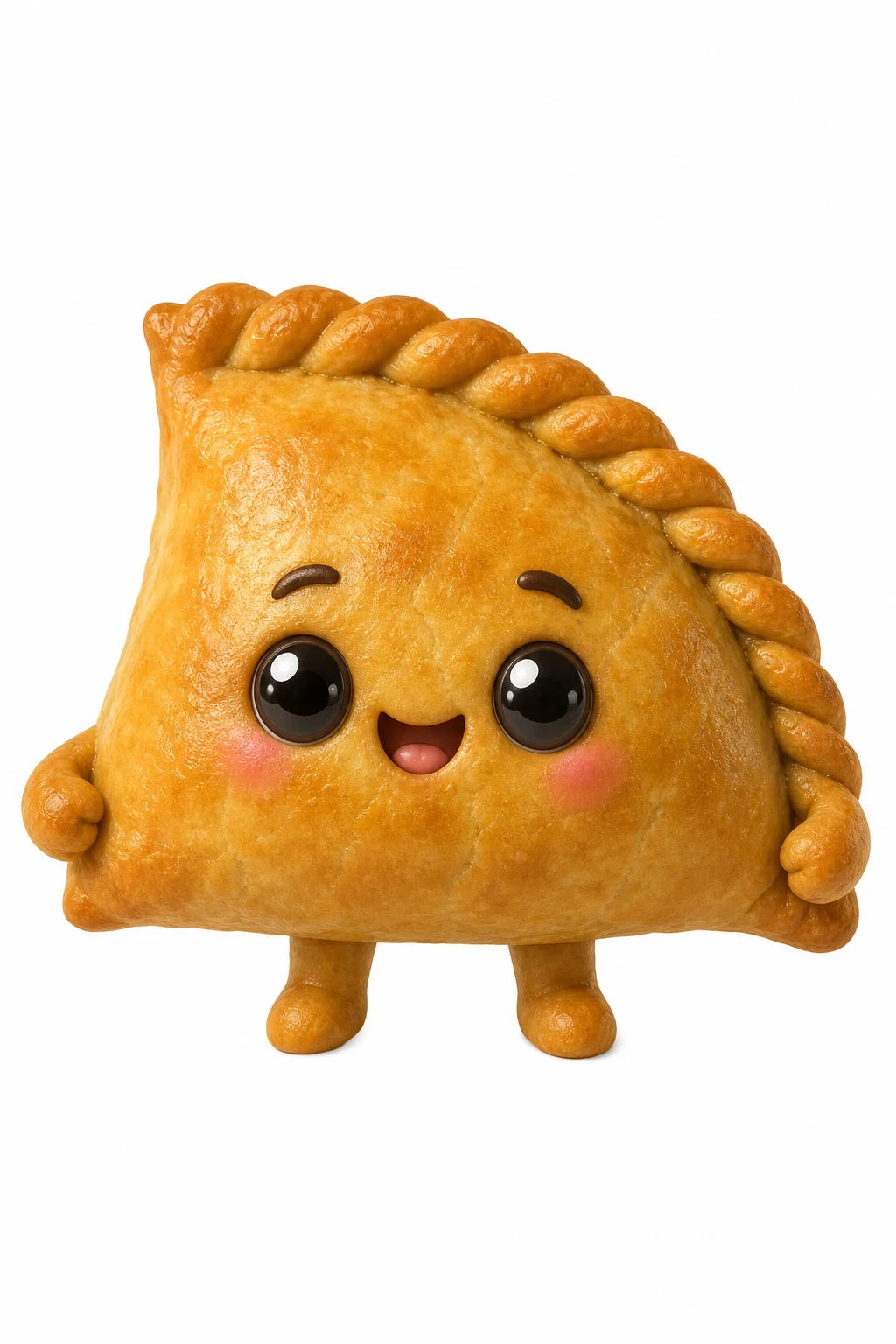 Pastéis Cornish 3D fofos com olhos em fundo branco