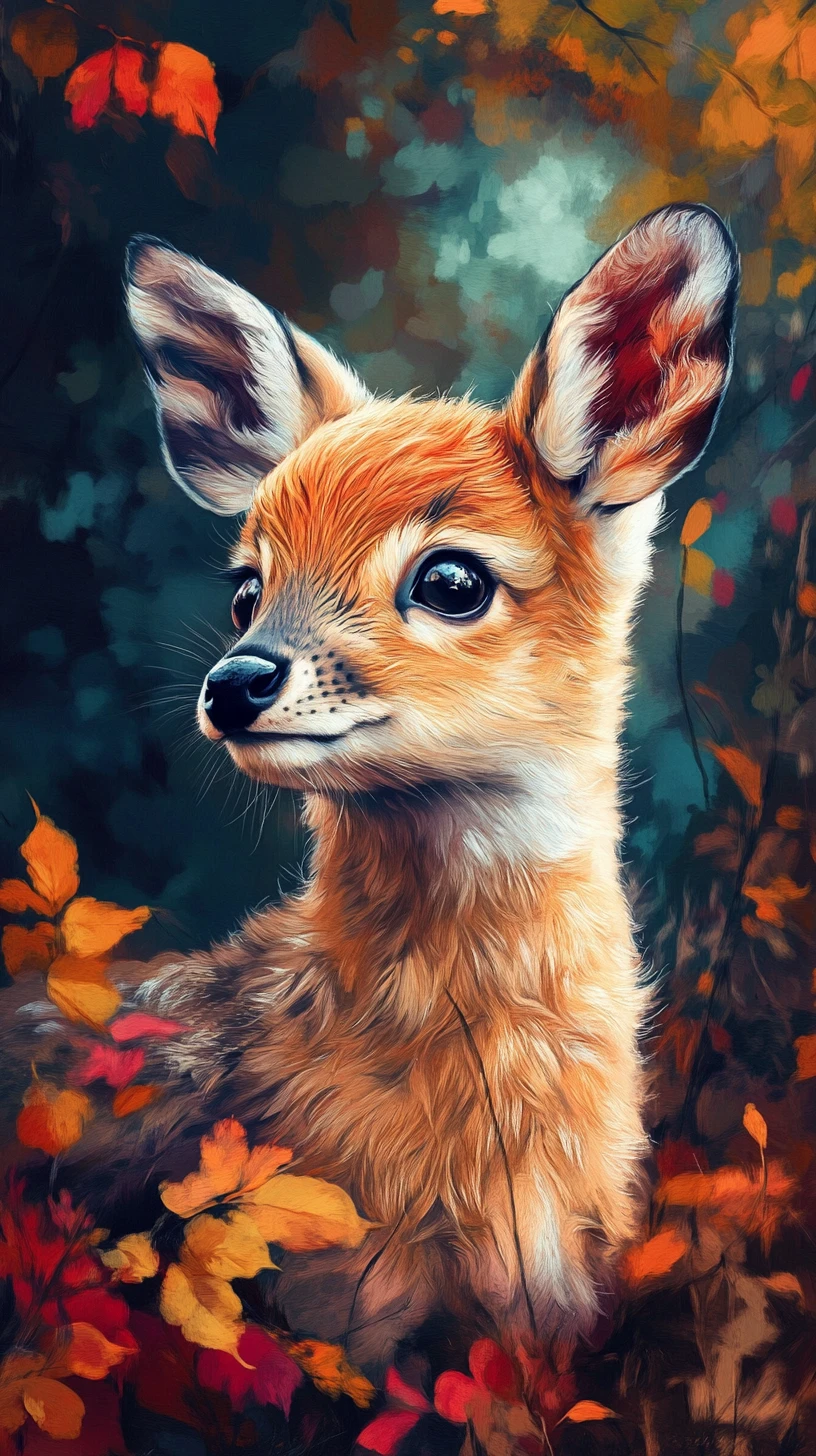 Dessin d’animal mignon dans une scène sereine inspirée de la nature
