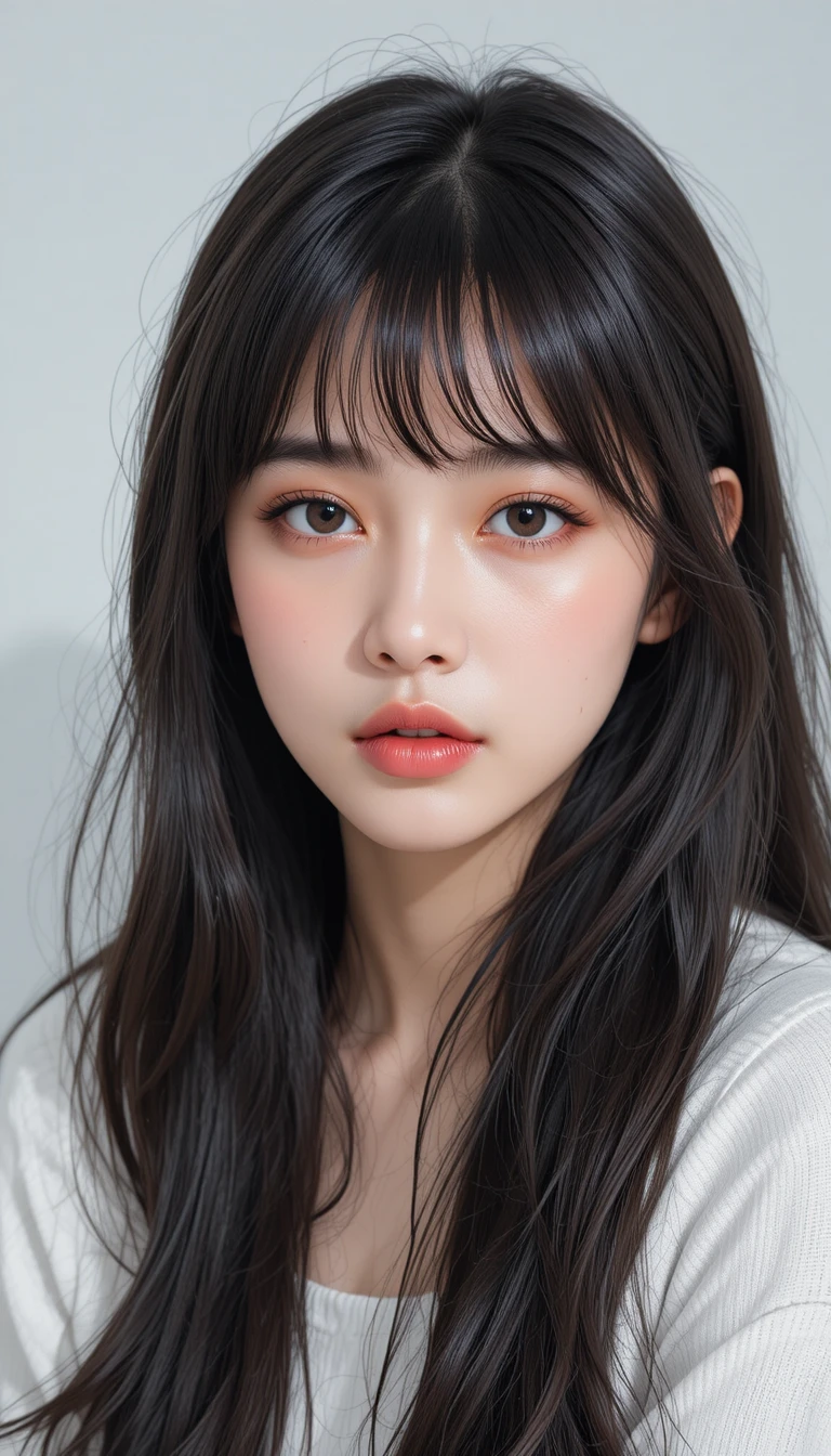 Primo piano di una giovane idol coreana