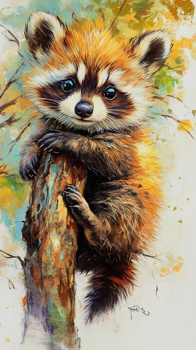 Dessin d’animal mignon avec fond serein inspiré de la nature