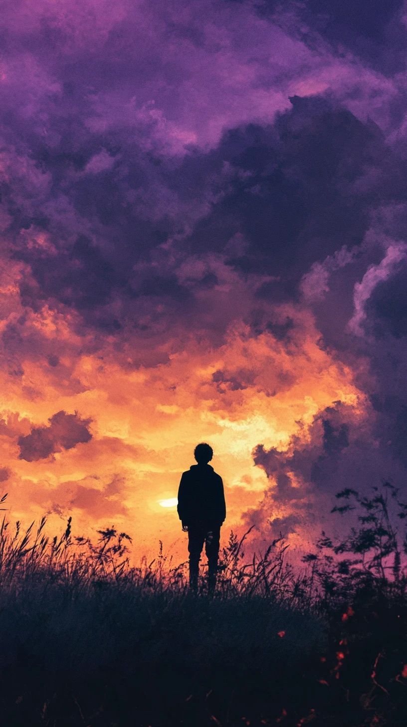 Soft lavender clouds above a quiet pastel sky