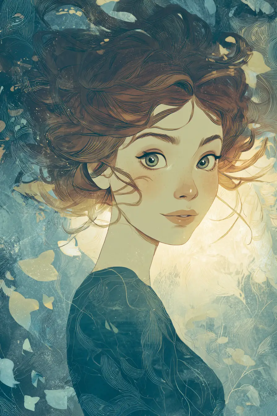 Portrait de femme mystique dans une illustration de fantasy onirique